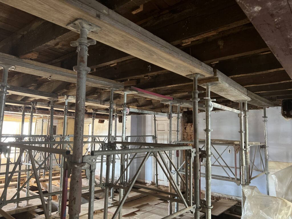 Interior construction and framework at Visitation Academy Frederick