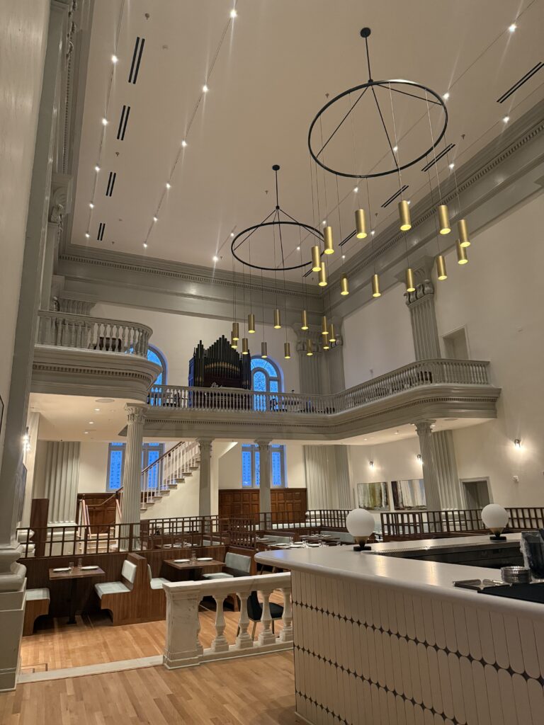Newly constructed interior dining area at Visitation Academy Frederick